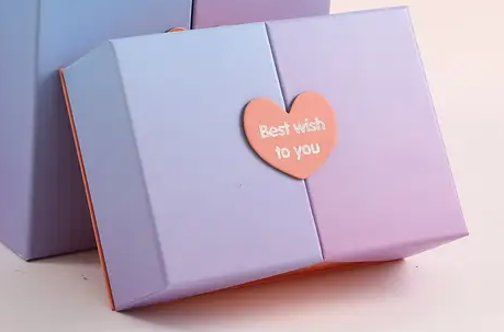Set of 2 Pink/Purple Gradient Gift Box and Gift Bag Sets