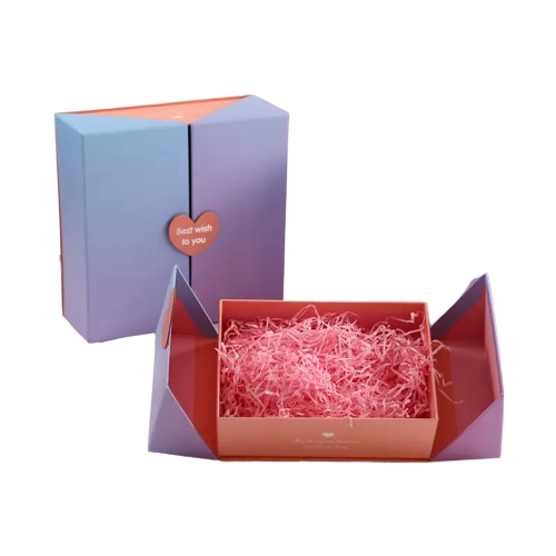 Set of 2 Pink/Purple Gradient Gift Box and Gift Bag Sets