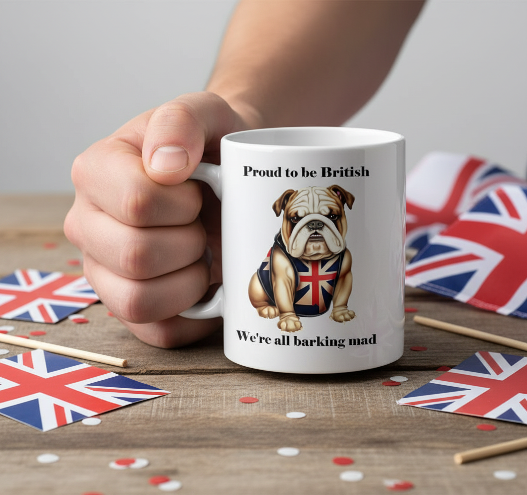 British Bulldog Union Flag Mug - Proud to be British
