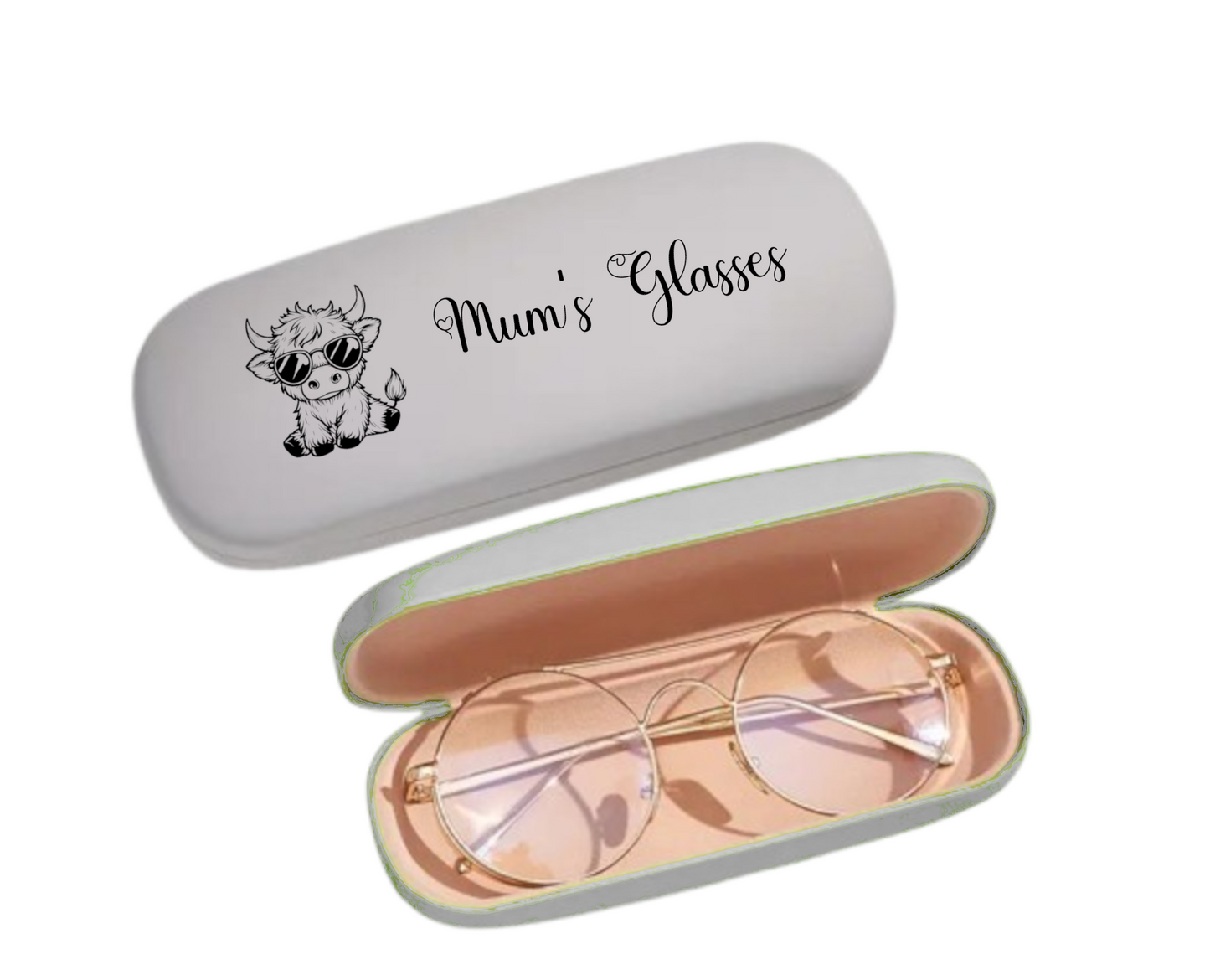 Personalised Highland Cow Glasses Case