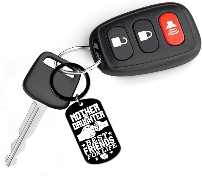 Mother & Daughter Printed Metal Keyring