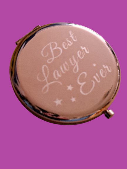 Rose Gold Engraved Compact Mirror