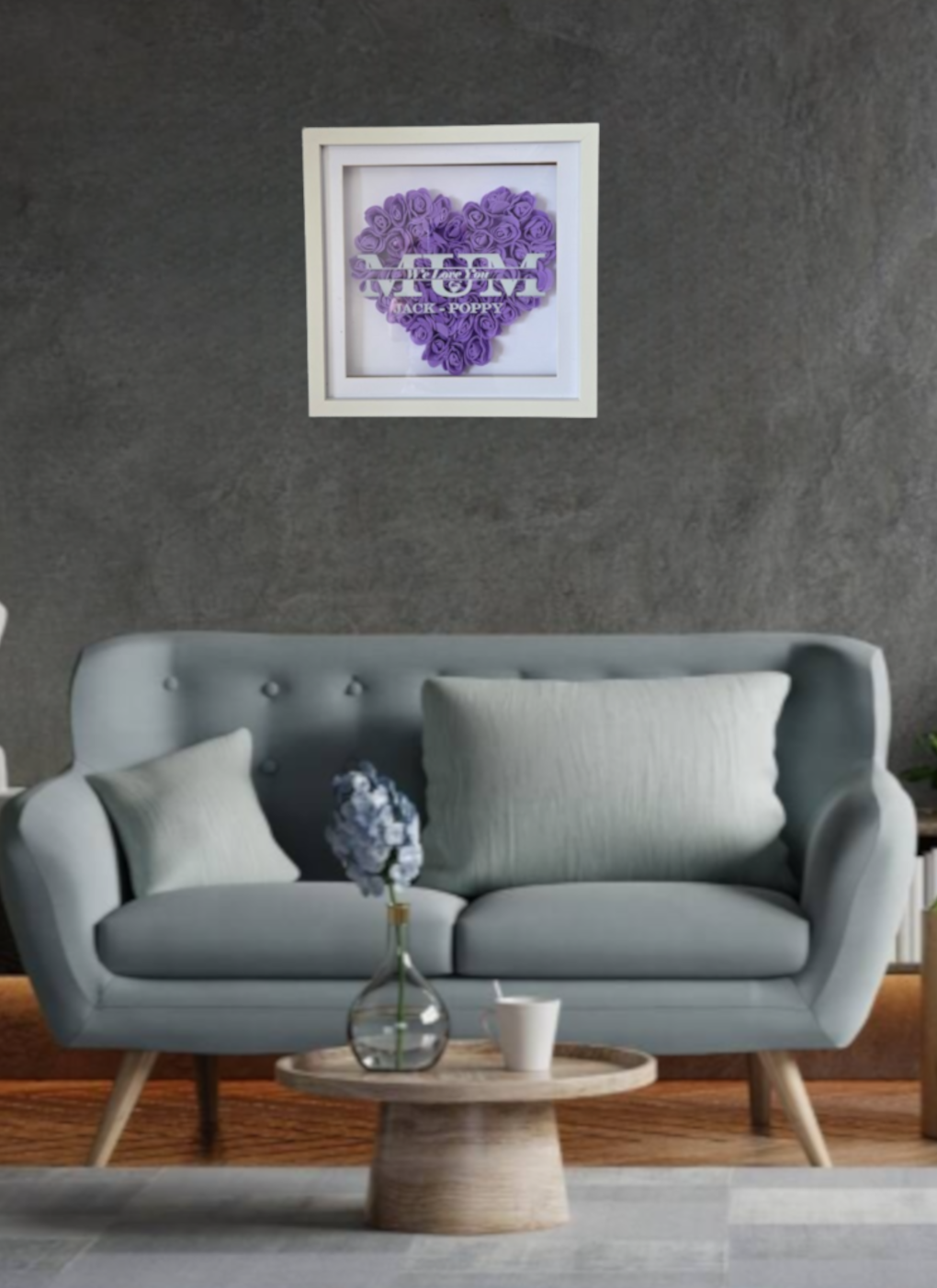 Personalised Floral Framed Shadow Box - UV Printed