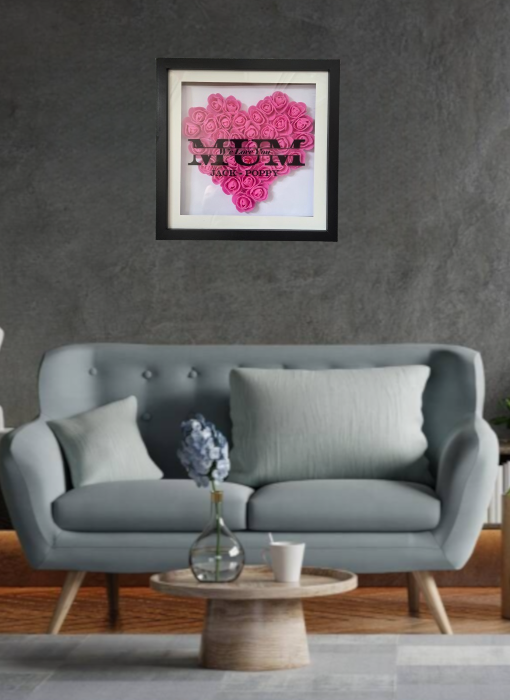 Personalised Floral Framed Shadow Box - UV Printed