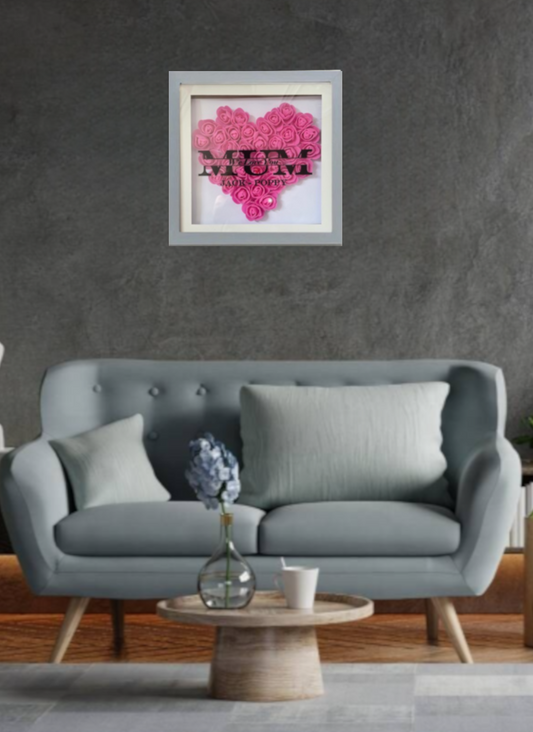 Personalised Floral Framed Shadow Box - UV Printed