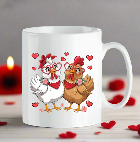 Chicken Heart Mug - I Clucking Love You