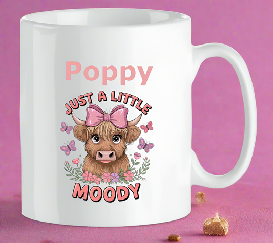 Personalised Highland Cow Mug - Just a Little Moody