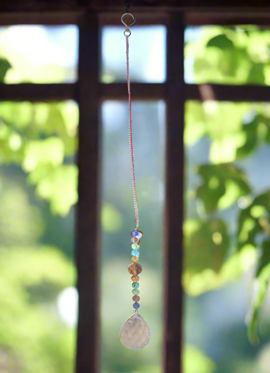 Cute Beaded Windchime Suncatcher with Crystal Ball