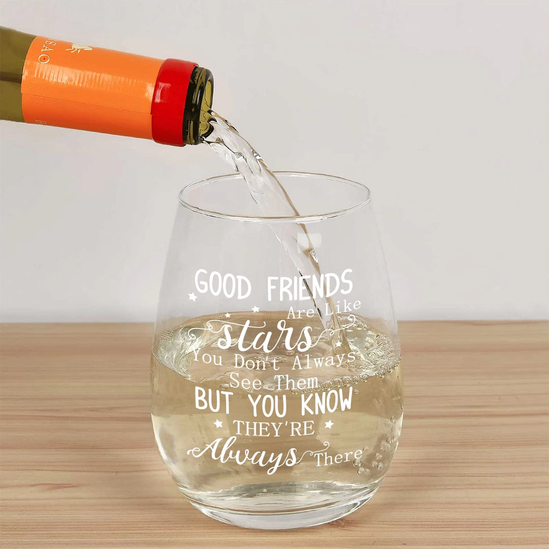 15 oz Stemless Wine Glass Best Friend Birthday Gift