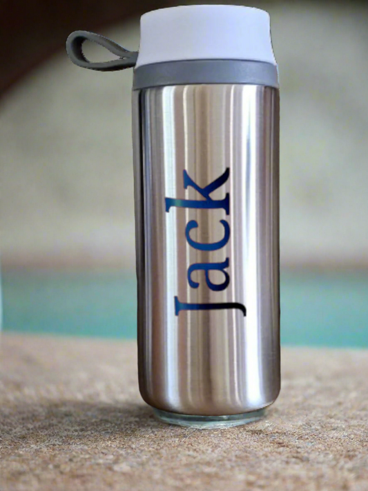 Personalised Silver Stainless Steel Drinks Bottle