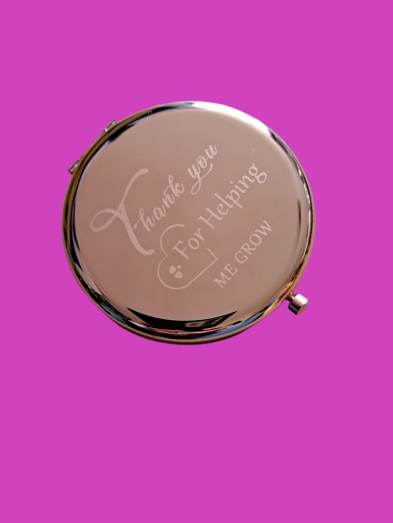 Rose Gold Engraved Compact Mirror