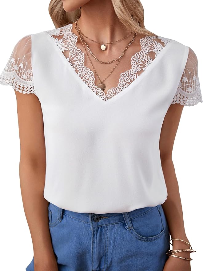 Ladies White Sheer Mesh Summer Blouse Shirt - RRP £14.99