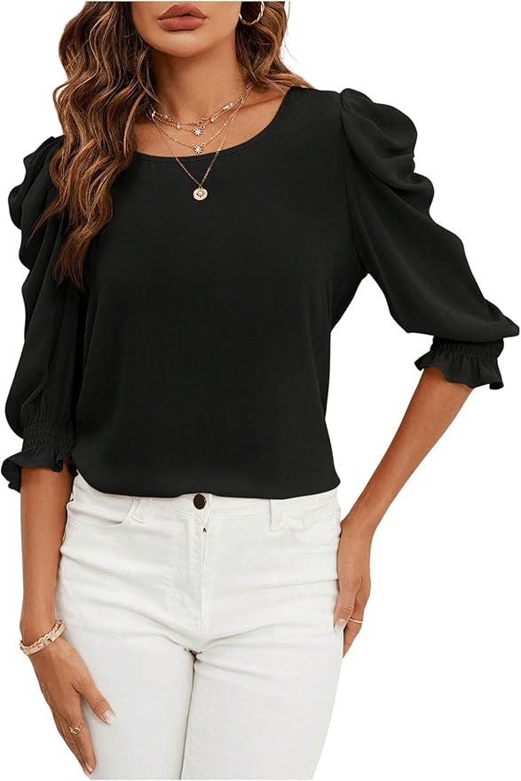 Ladies Puff Half Sleeve Blouse - Large - RRP £14.99