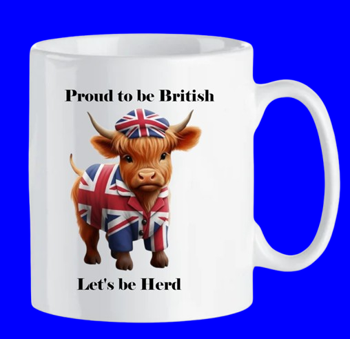 Union Highland Cow Mug - Proud to be British