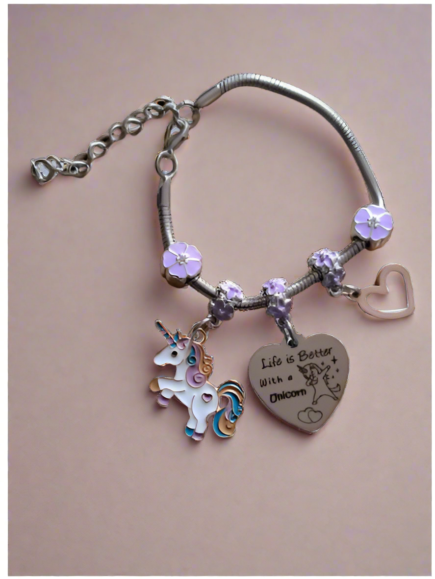 Unicorn Girls Charm Bracelet