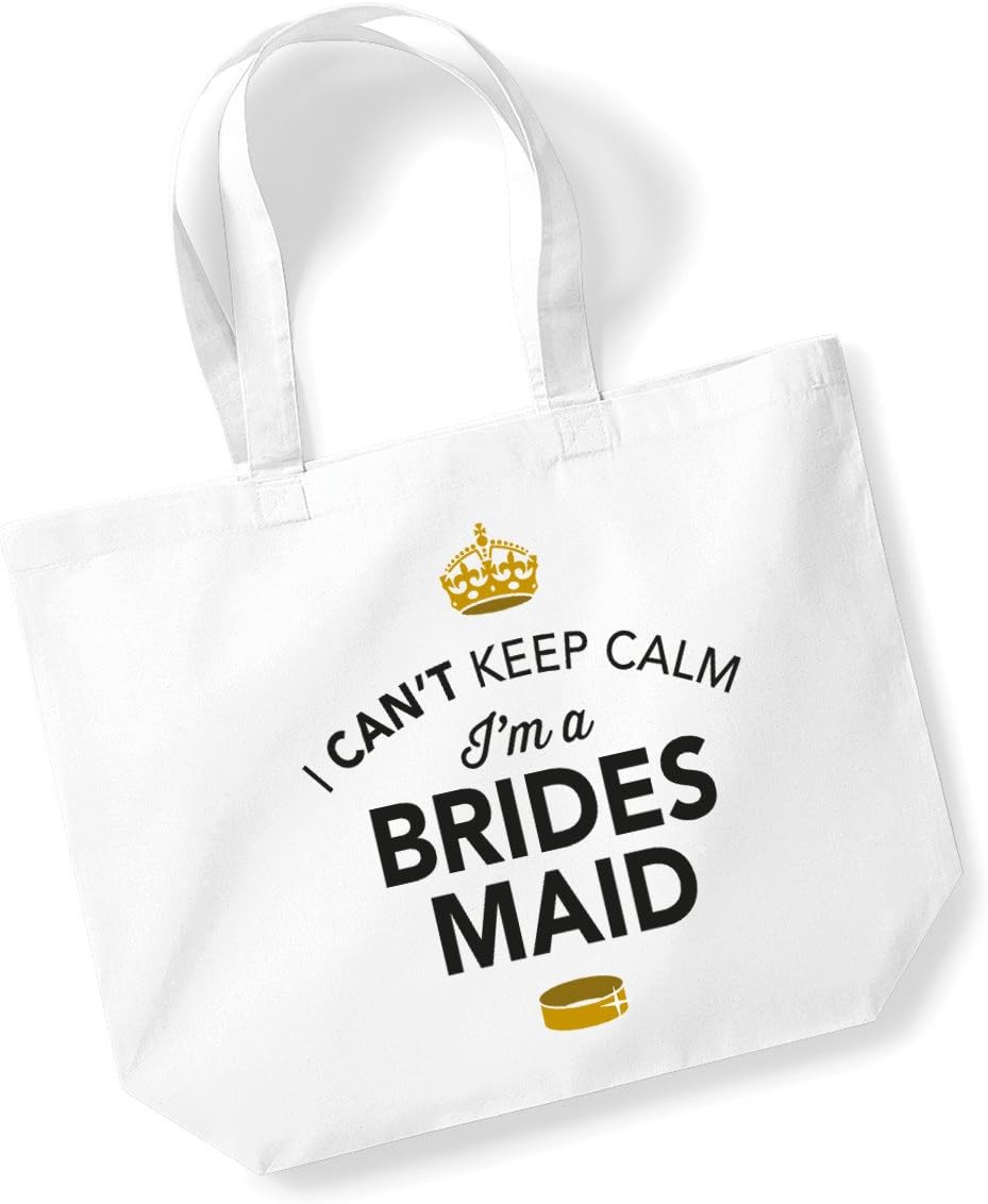 Brides Maid White Tote Bag, Keepsake, Wedding Gift,