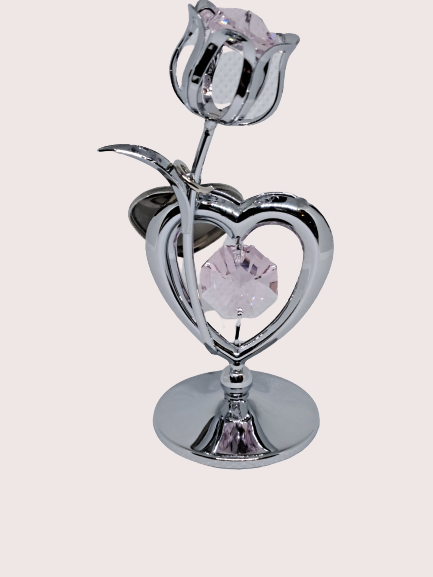 Swarovski Crystal Heart and Tulip