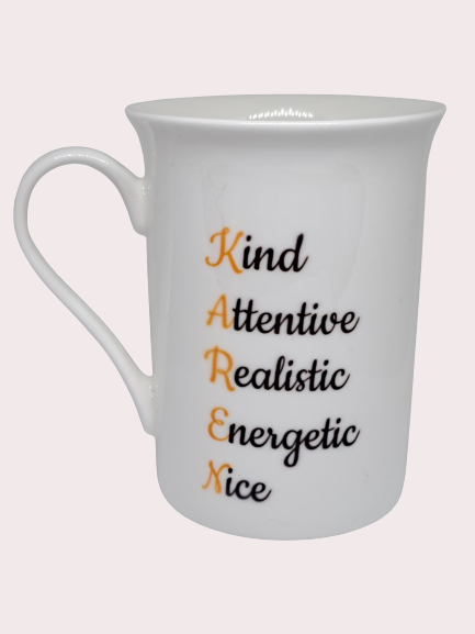 Personalised Floral Initial Bone China Mug