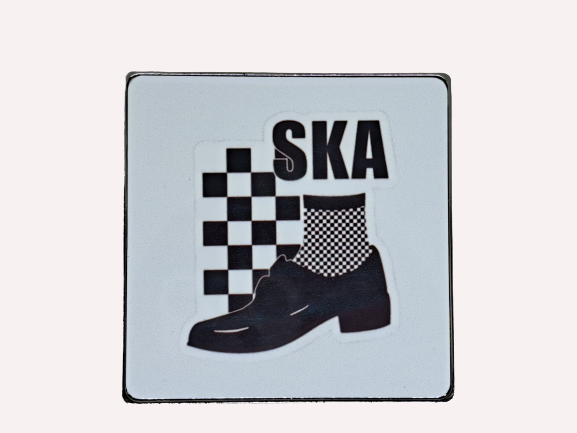Metal Ska Square Fridge Magnet