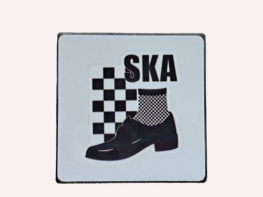 Metal Ska Square Fridge Magnet