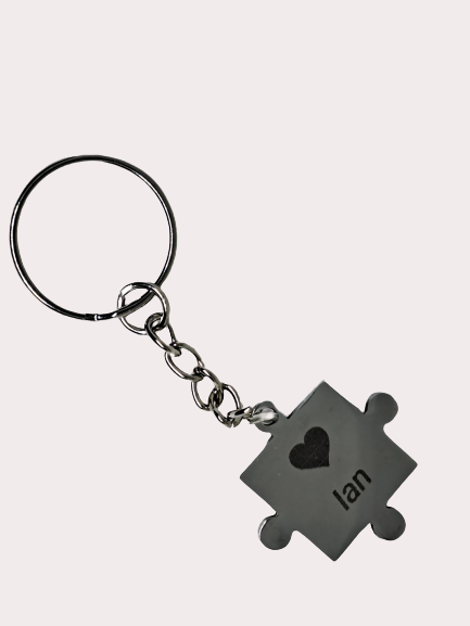 Personalised Stainless Steel Jigsaw Piece Keyring