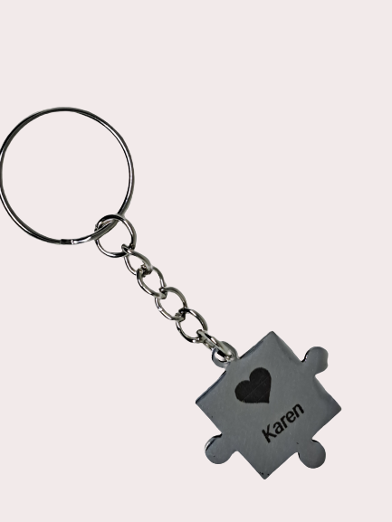 Personalised Stainless Steel Jigsaw Piece Keyring