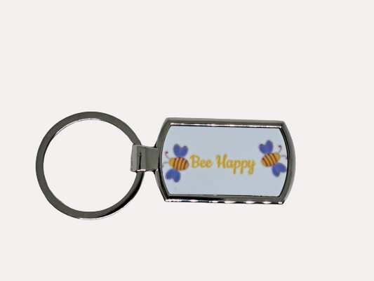 Stainless Steel Bee Keyring (Bee Happy)