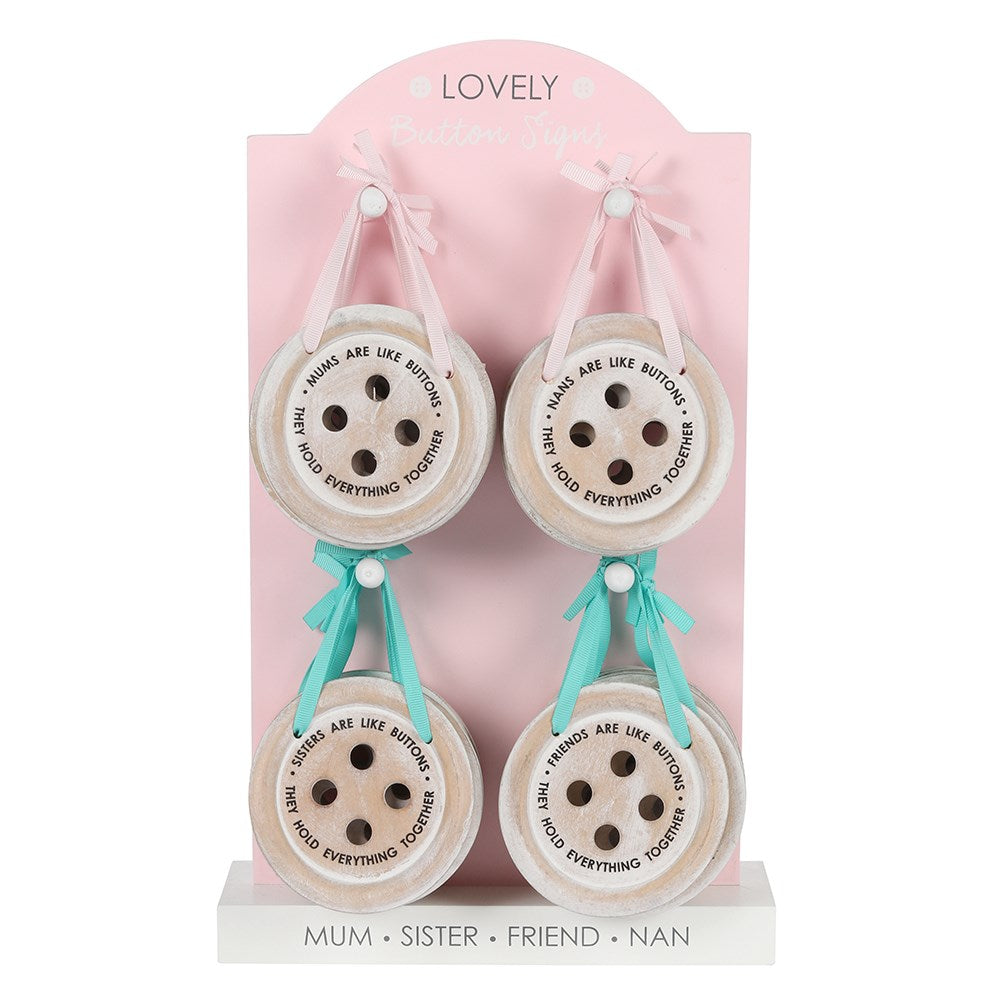 Cute Shabby-Chic Button Sign for Mum, Sister, Nan or Friend