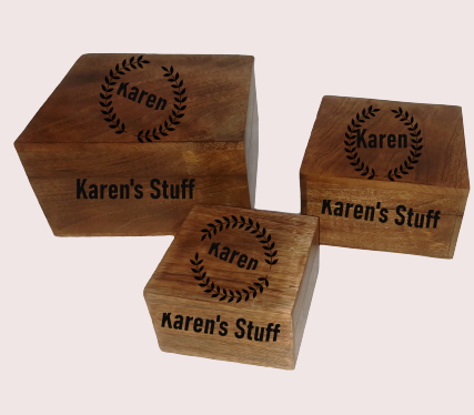 Personalised Mango Wood Square Box