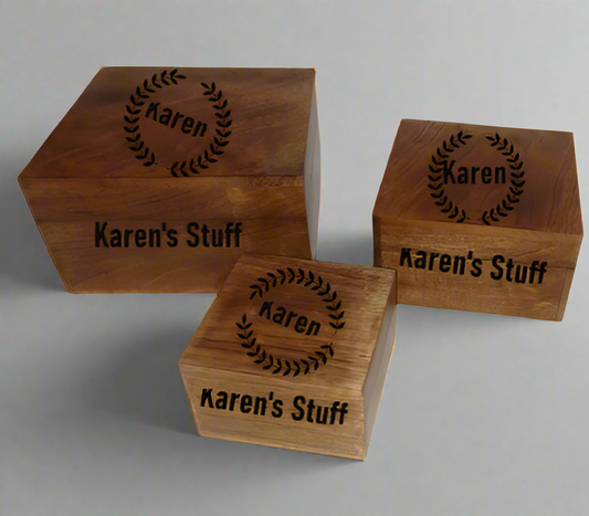 Personalised Mango Wood Square Box