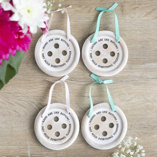 Cute Shabby-Chic Button Sign for Mum, Sister, Nan or Friend