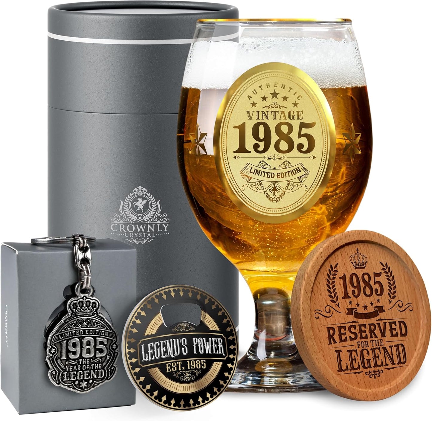 Birthday Beer Glass Gift Set 1985