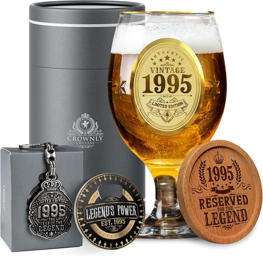Birthday Beer Glass Gift Set 1995
