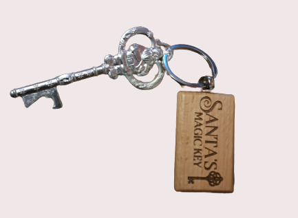 Santa's Magic Key With Personalised Wooden Keyring