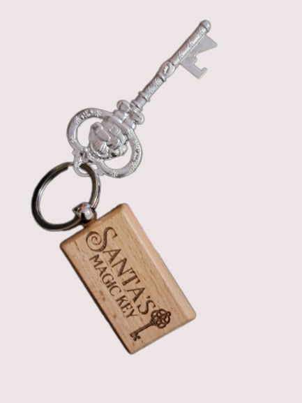 Santa's Magic Key With Personalised Wooden Keyring