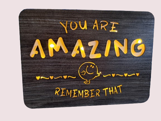 You Are Amazing LED Wood Effect Sign