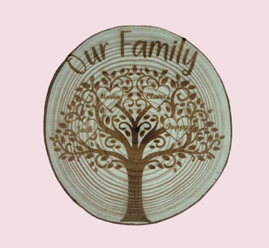 Personalised Family Tree Wood Slice
