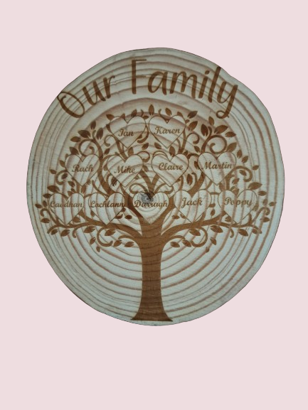 Personalised Family Tree Wood Slice