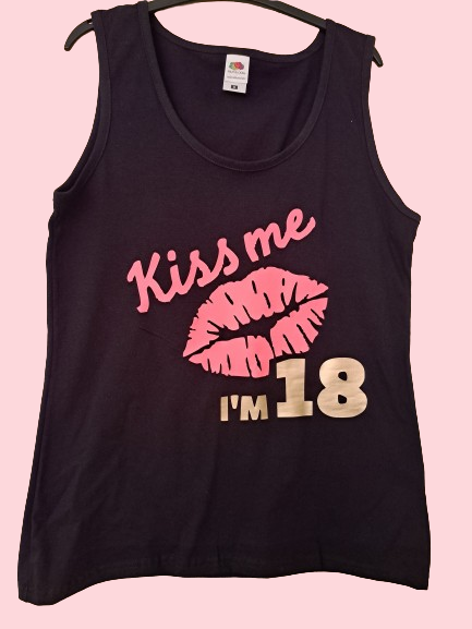 Birthday "Kiss Me" Vest T-Shirt