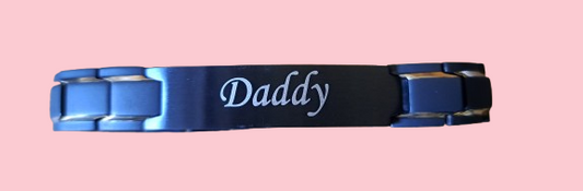 Metal Link Black & Gold Bracelet - Daddy