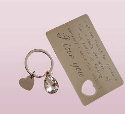 Engraved Metal Credit Card and Crystal Keyring