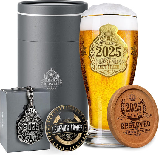 2025 Retirement Beer Glass Gift Set