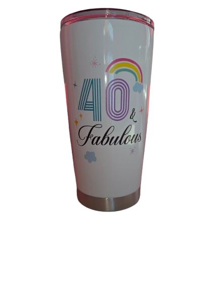 1985 40th Birthday Tumbler with Rainbow Print