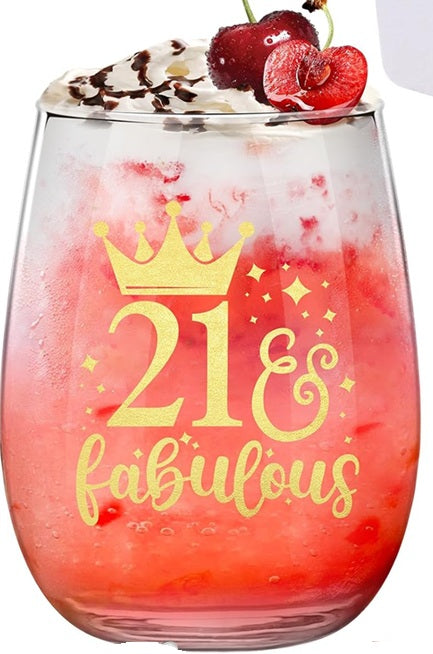 Stemless Birthday Wine  Glass - 21st, 30th, 40th