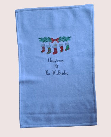 Personalised Family Name Christmas Kitchen Towel