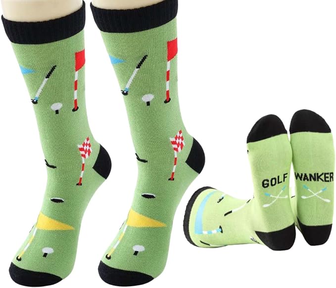 Novelty Golf Socks 'GOLF WNKER' Humour Tacky Gift – One Size