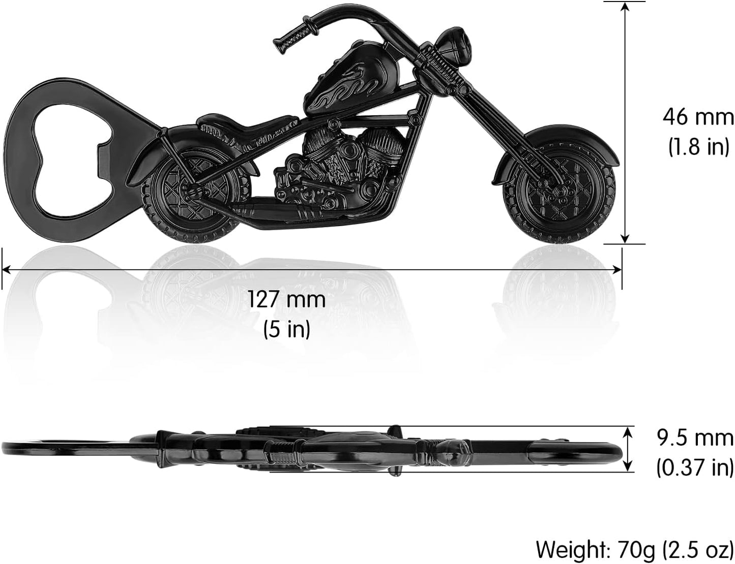 Black Metal Motorcycle Beer Bottle Opener