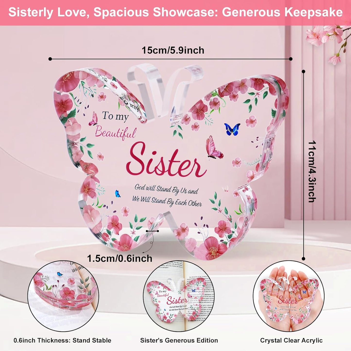 Acrylic Printed Butterfly - Sister