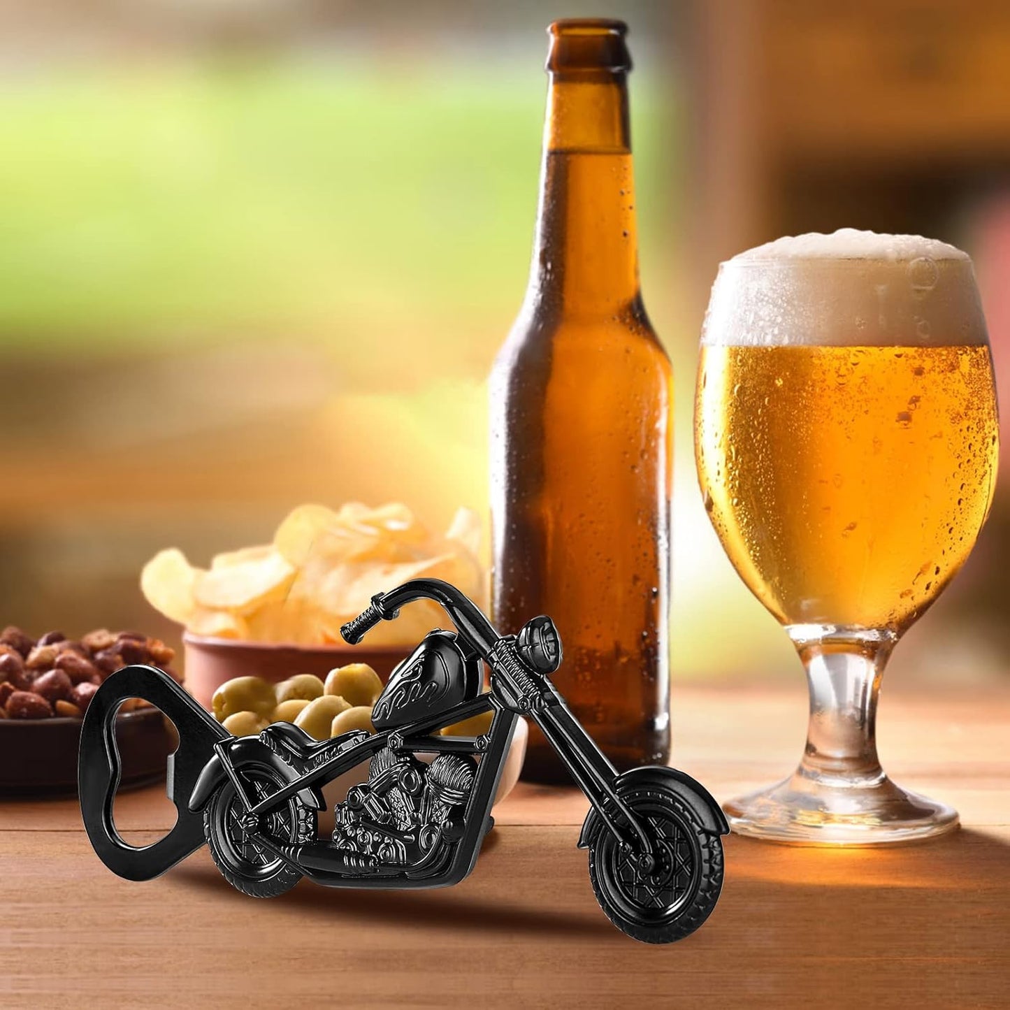 Black Metal Motorcycle Beer Bottle Opener