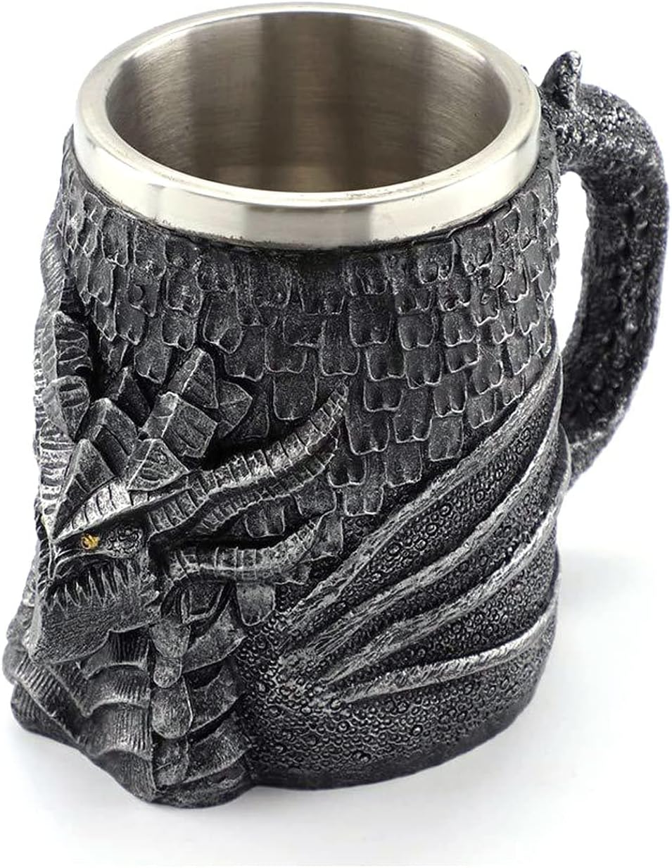 Viking Tankard 550ml Beer Resin Stainless Steel Gothic Mug Beer Mugs beer Mugs